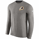 Men's Washington Redskins Nike Charcoal Coaches Long Sleeve Performance T-Shirt,baseball caps,new era cap wholesale,wholesale hats